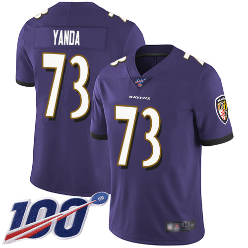 Baltimore Ravens Limited Purple Men Marshal Yanda Home Jersey NFL Football #73 100th Season Vapor Untouchable->baltimore ravens->NFL Jersey